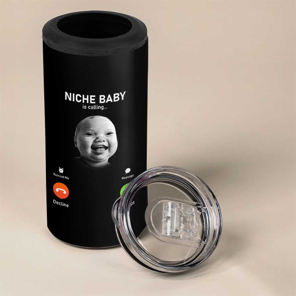 Funny Tuff Baby Meme 4 in 1 Can Cooler Tumbler Tell ‘Em Son AI Niche Baby Motion Holding Laugh - Wonder Print Shop