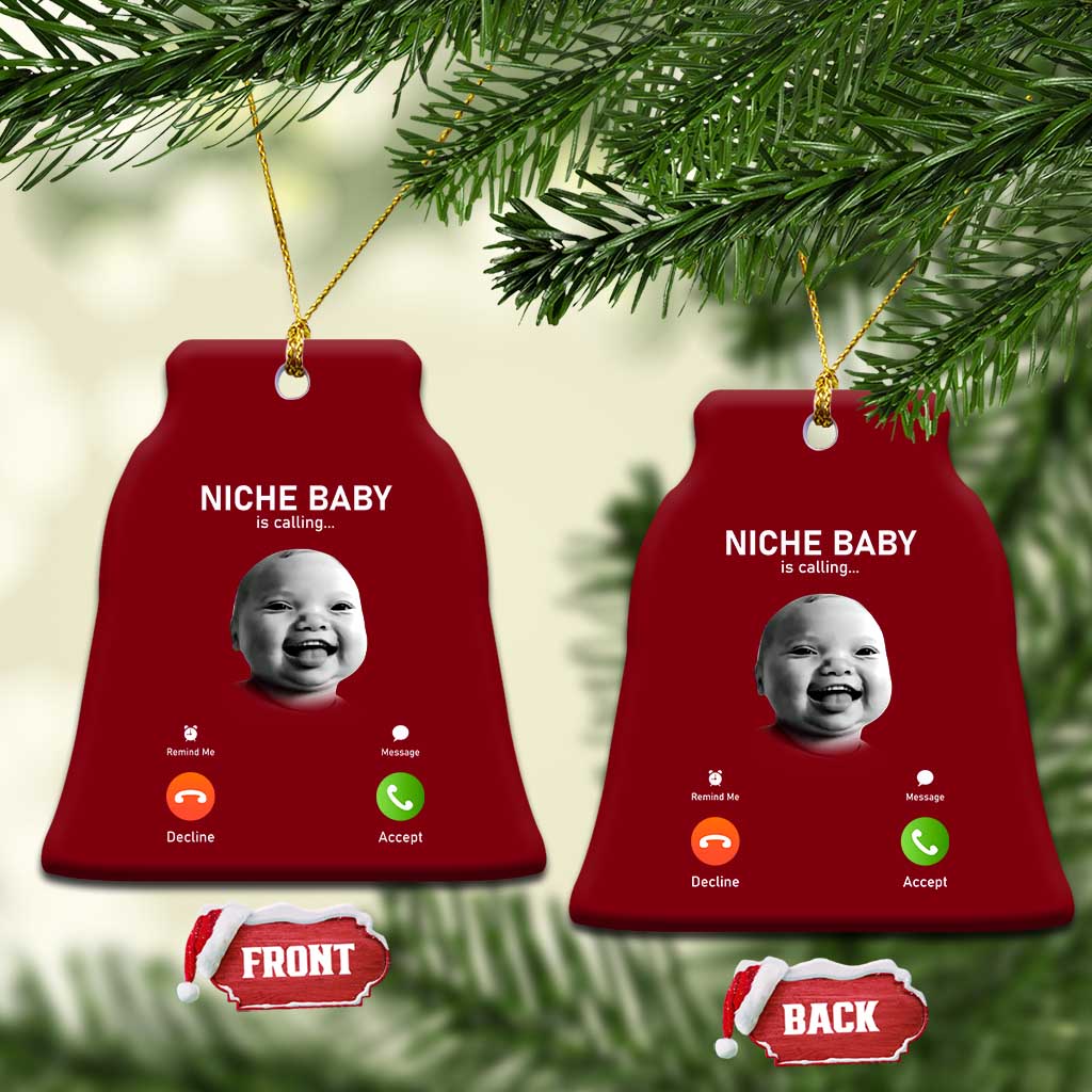 Funny Tuff Baby Meme Ceramic Ornament Tell ‘Em Son AI Niche Baby Motion Holding Laugh - Wonder Print Shop