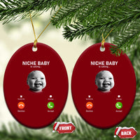 Funny Tuff Baby Meme Ceramic Ornament Tell ‘Em Son AI Niche Baby Motion Holding Laugh - Wonder Print Shop
