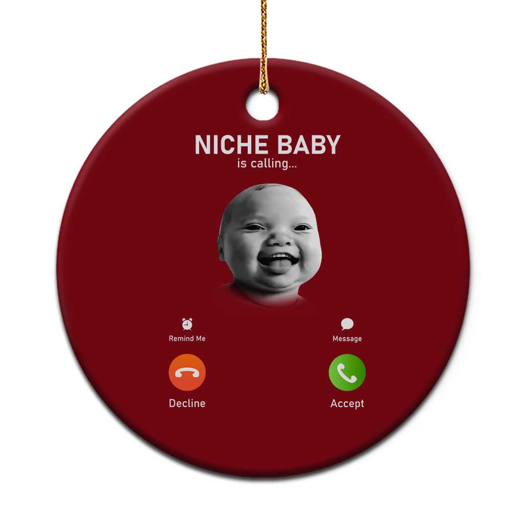 Funny Tuff Baby Meme Ceramic Ornament Tell ‘Em Son AI Niche Baby Motion Holding Laugh - Wonder Print Shop