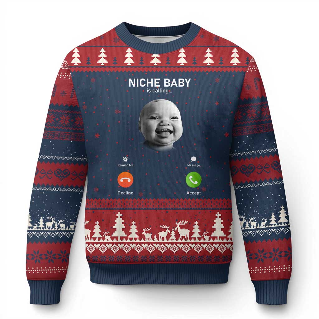 Funny Tuff Baby Meme Ugly Christmas Sweater Tell ‘Em Son AI Niche Baby Motion Holding Laugh - Wonder Print Shop