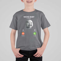 Funny Tuff Baby Meme T Shirt For Kid Tell ‘Em Son AI Niche Baby Motion Holding Laugh - Wonder Print Shop