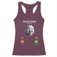 Funny Tuff Baby Meme Racerback Tank Top Tell ‘Em Son AI Niche Baby Motion Holding Laugh - Wonder Print Shop