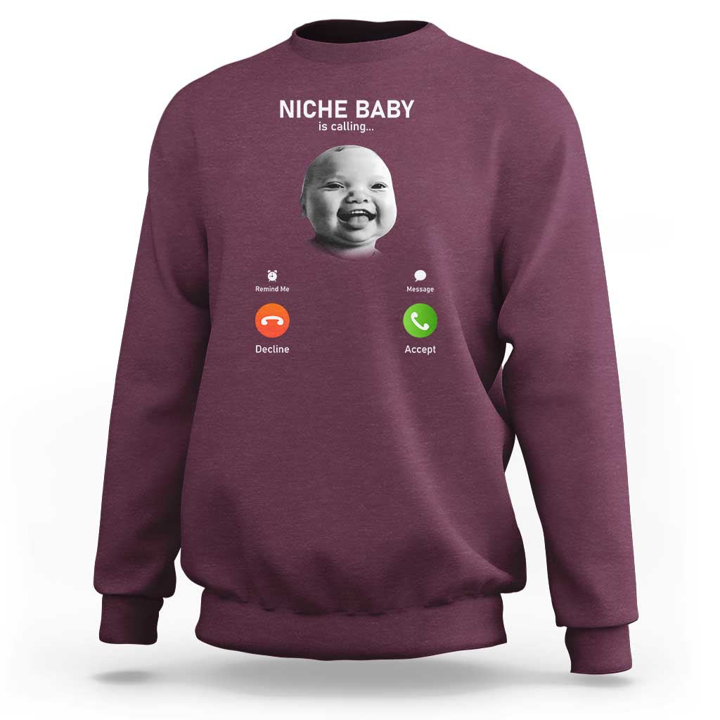 Funny Tuff Baby Meme Sweatshirt Tell ‘Em Son AI Niche Baby Motion Holding Laugh - Wonder Print Shop