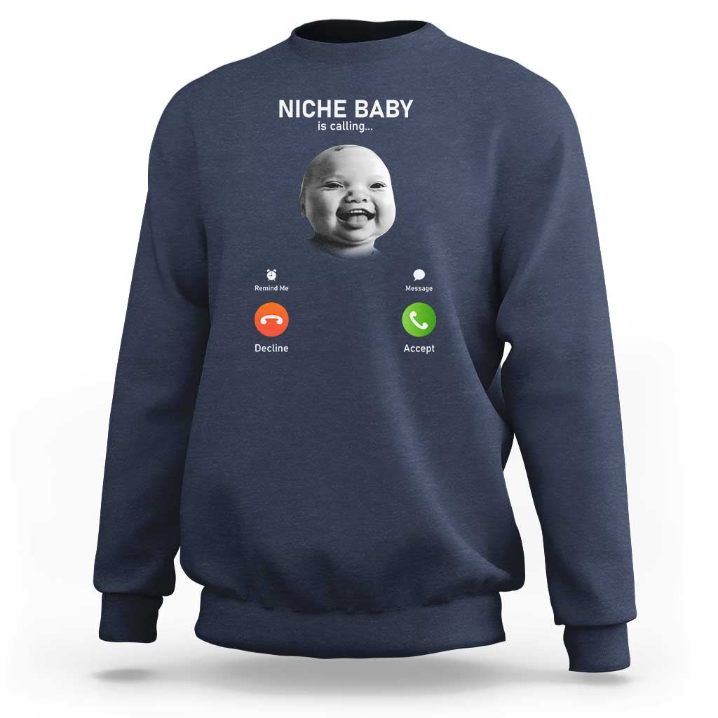 Funny Tuff Baby Meme Sweatshirt Tell ‘Em Son AI Niche Baby Motion Holding Laugh - Wonder Print Shop
