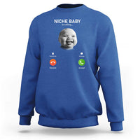 Funny Tuff Baby Meme Sweatshirt Tell ‘Em Son AI Niche Baby Motion Holding Laugh - Wonder Print Shop