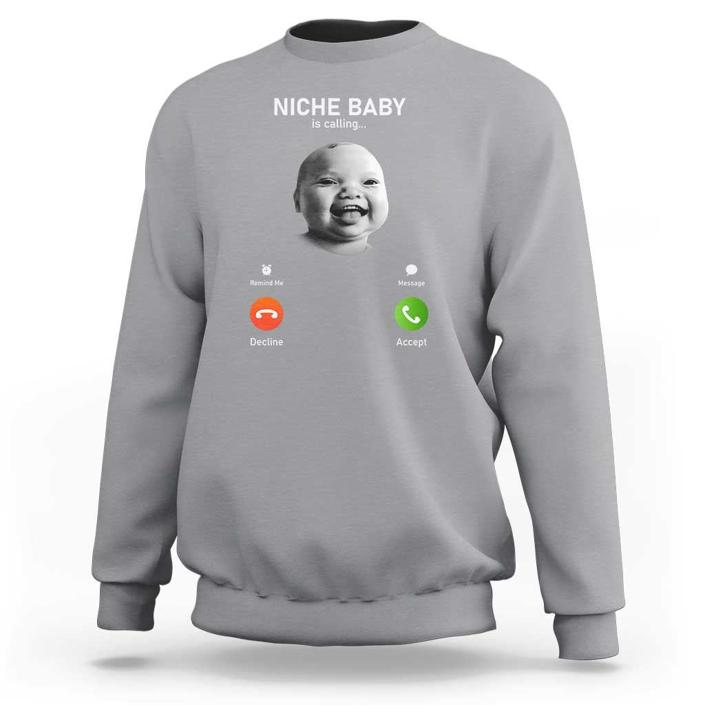 Funny Tuff Baby Meme Sweatshirt Tell ‘Em Son AI Niche Baby Motion Holding Laugh - Wonder Print Shop