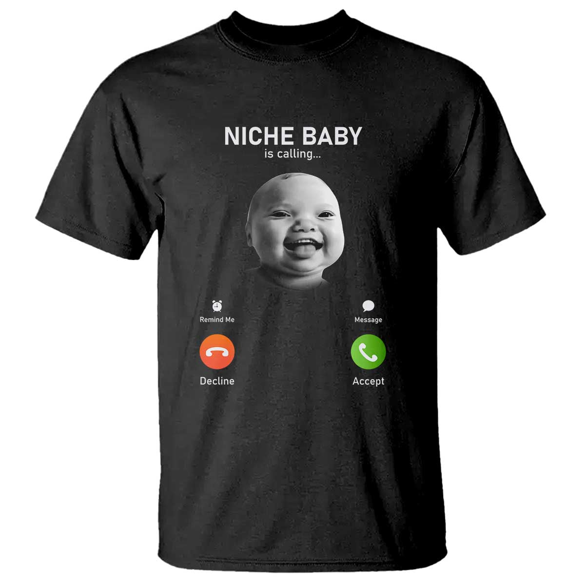 Funny Tuff Baby Meme T Shirt Tell ‘Em Son AI Niche Baby Motion Holding Laugh - Wonder Print Shop