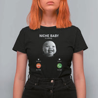 Funny Tuff Baby Meme T Shirt For Women Tell ‘Em Son AI Niche Baby Motion Holding Laugh - Wonder Print Shop