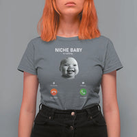 Funny Tuff Baby Meme T Shirt For Women Tell ‘Em Son AI Niche Baby Motion Holding Laugh - Wonder Print Shop