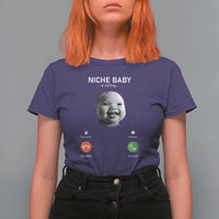 Funny Tuff Baby Meme T Shirt For Women Tell ‘Em Son AI Niche Baby Motion Holding Laugh - Wonder Print Shop