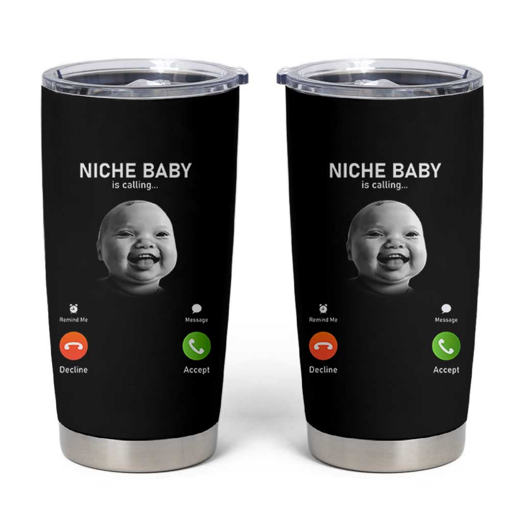 Funny Tuff Baby Meme Tumbler Cup Tell ‘Em Son AI Niche Baby Motion Holding Laugh - Wonder Print Shop