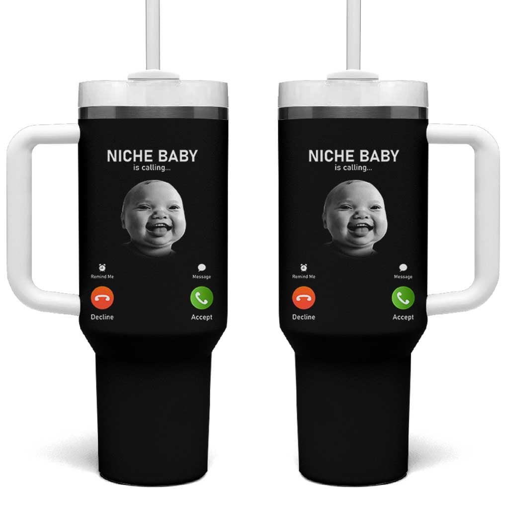 Funny Tuff Baby Meme Tumbler With Handle Tell ‘Em Son AI Niche Baby Motion Holding Laugh - Wonder Print Shop