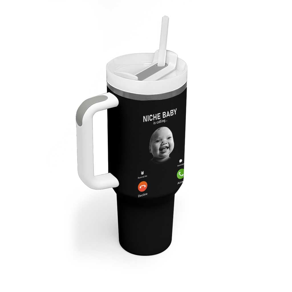 Funny Tuff Baby Meme Tumbler With Handle Tell ‘Em Son AI Niche Baby Motion Holding Laugh - Wonder Print Shop