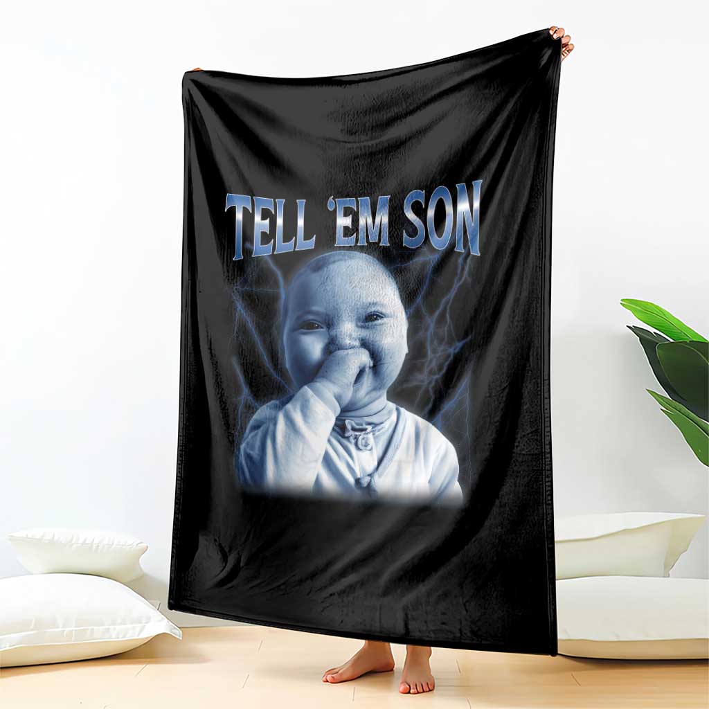 Funny Giggling Niche Baby Is Calling Throw Blanket Tuff Baby AI Laughing Gen Alpha Meme - Wonder Print Shop