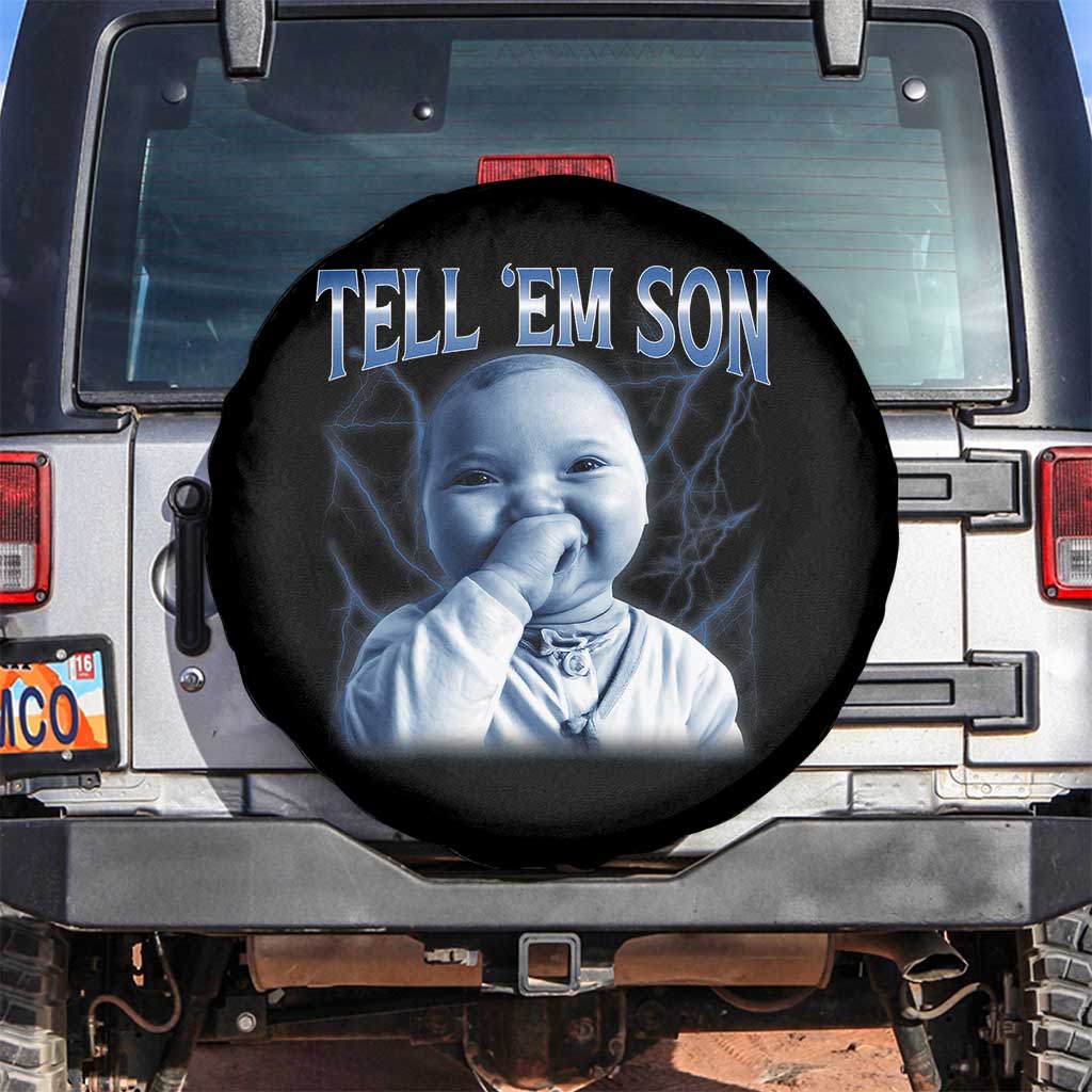 Funny Giggling Niche Baby Is Calling Spare Tire Cover Tuff Baby AI Laughing Gen Alpha Meme - Wonder Print Shop