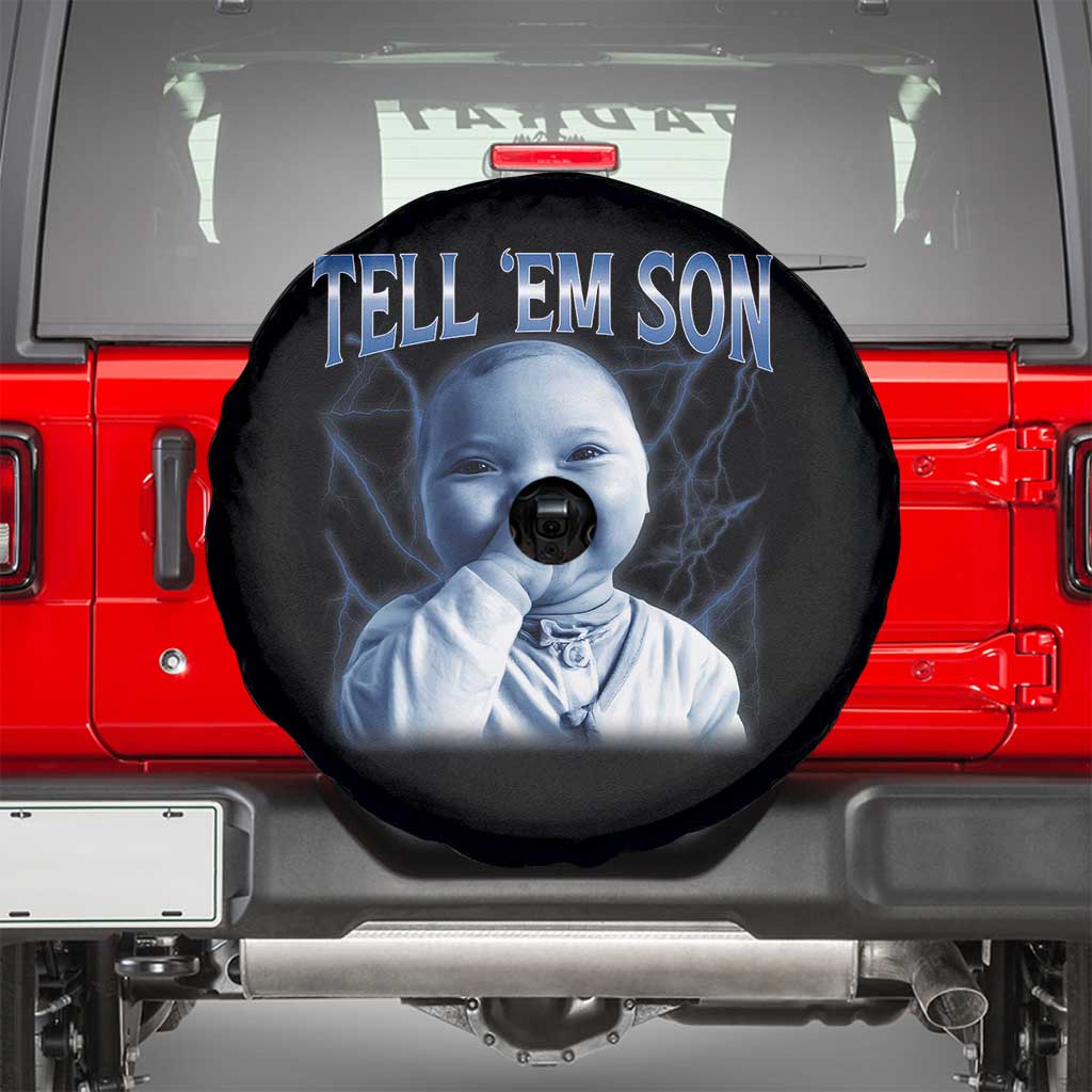 Funny Giggling Niche Baby Is Calling Spare Tire Cover Tuff Baby AI Laughing Gen Alpha Meme - Wonder Print Shop