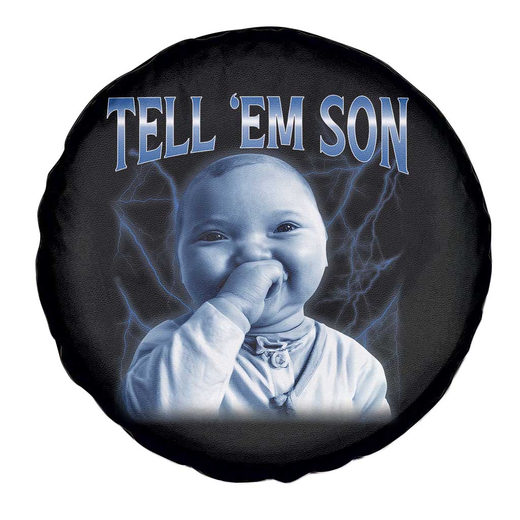Funny Giggling Niche Baby Is Calling Spare Tire Cover Tuff Baby AI Laughing Gen Alpha Meme - Wonder Print Shop
