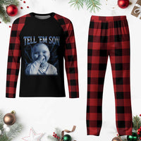 Funny Giggling Niche Baby Is Calling Plaid Pajama Set Tuff Baby AI Laughing Gen Alpha Meme - Wonder Print Shop
