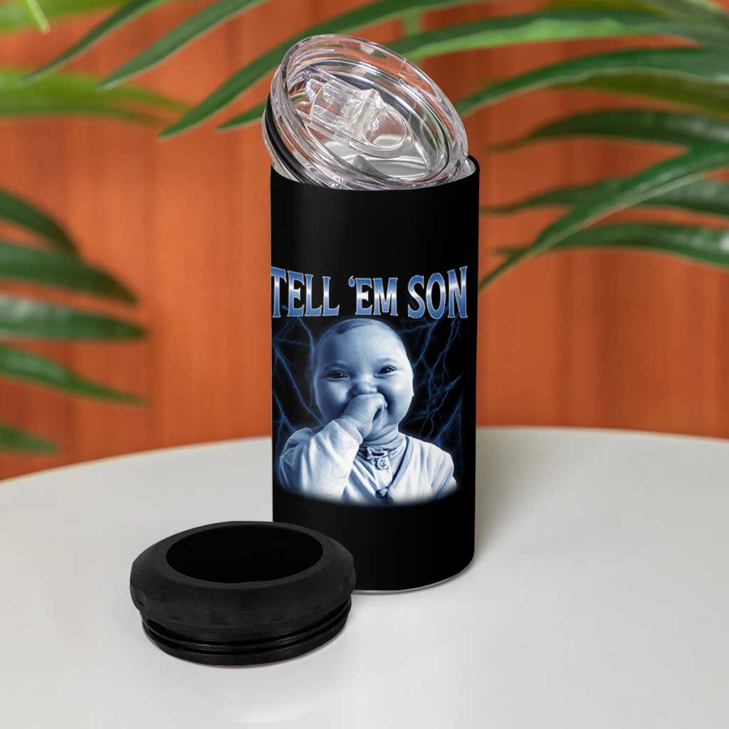 Funny Giggling Niche Baby Is Calling 4 in 1 Can Cooler Tumbler Tuff Baby AI Laughing Gen Alpha Meme - Wonder Print Shop