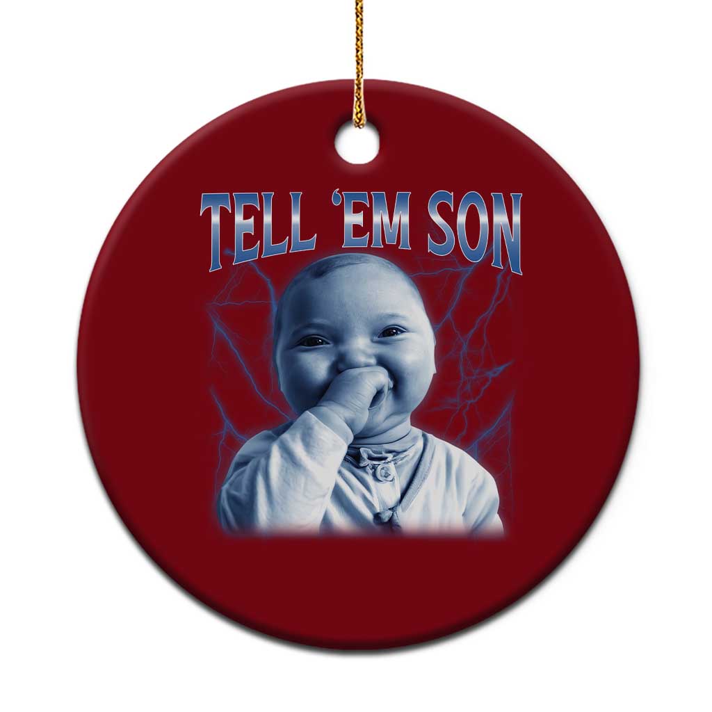 Funny Giggling Niche Baby Is Calling Ceramic Ornament Tuff Baby AI Laughing Gen Alpha Meme - Wonder Print Shop