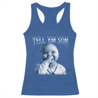 Funny Giggling Niche Baby Is Calling Racerback Tank Top Tuff Baby AI Laughing Gen Alpha Meme - Wonder Print Shop