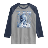 Funny Giggling Niche Baby Is Calling Raglan Shirt Tuff Baby AI Laughing Gen Alpha Meme - Wonder Print Shop