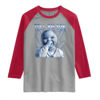 Funny Giggling Niche Baby Is Calling Raglan Shirt Tuff Baby AI Laughing Gen Alpha Meme - Wonder Print Shop