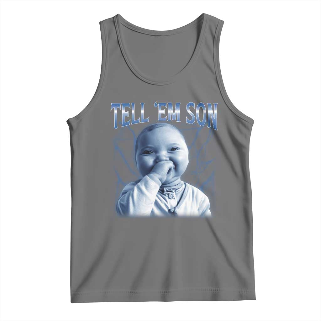 Funny Giggling Niche Baby Is Calling Tank Top Tuff Baby AI Laughing Gen Alpha Meme - Wonder Print Shop
