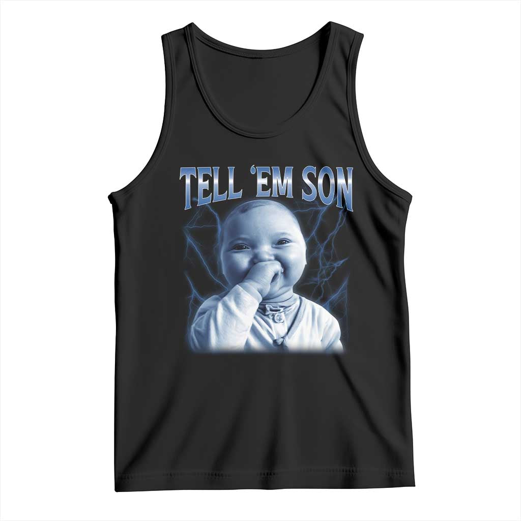 Funny Giggling Niche Baby Is Calling Tank Top Tuff Baby AI Laughing Gen Alpha Meme - Wonder Print Shop