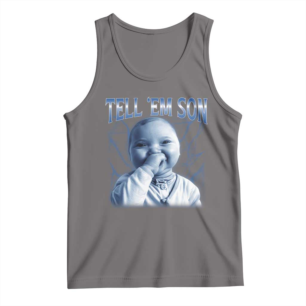 Funny Giggling Niche Baby Is Calling Tank Top Tuff Baby AI Laughing Gen Alpha Meme - Wonder Print Shop