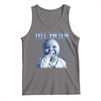 Funny Giggling Niche Baby Is Calling Tank Top Tuff Baby AI Laughing Gen Alpha Meme - Wonder Print Shop