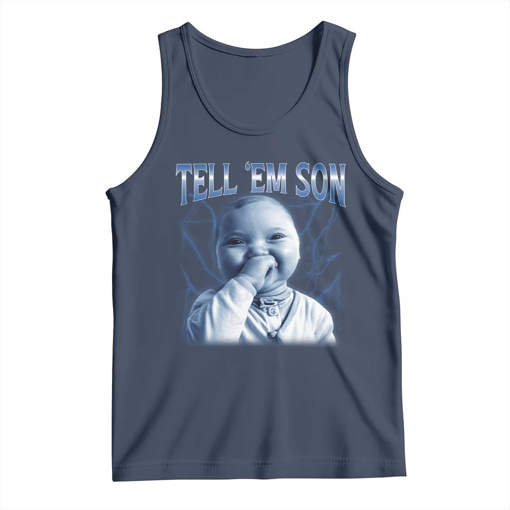 Funny Giggling Niche Baby Is Calling Tank Top Tuff Baby AI Laughing Gen Alpha Meme - Wonder Print Shop