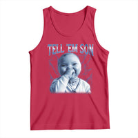 Funny Giggling Niche Baby Is Calling Tank Top Tuff Baby AI Laughing Gen Alpha Meme - Wonder Print Shop