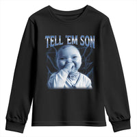 Funny Giggling Niche Baby Is Calling Youth Sweatshirt Tuff Baby AI Laughing Gen Alpha Meme - Wonder Print Shop