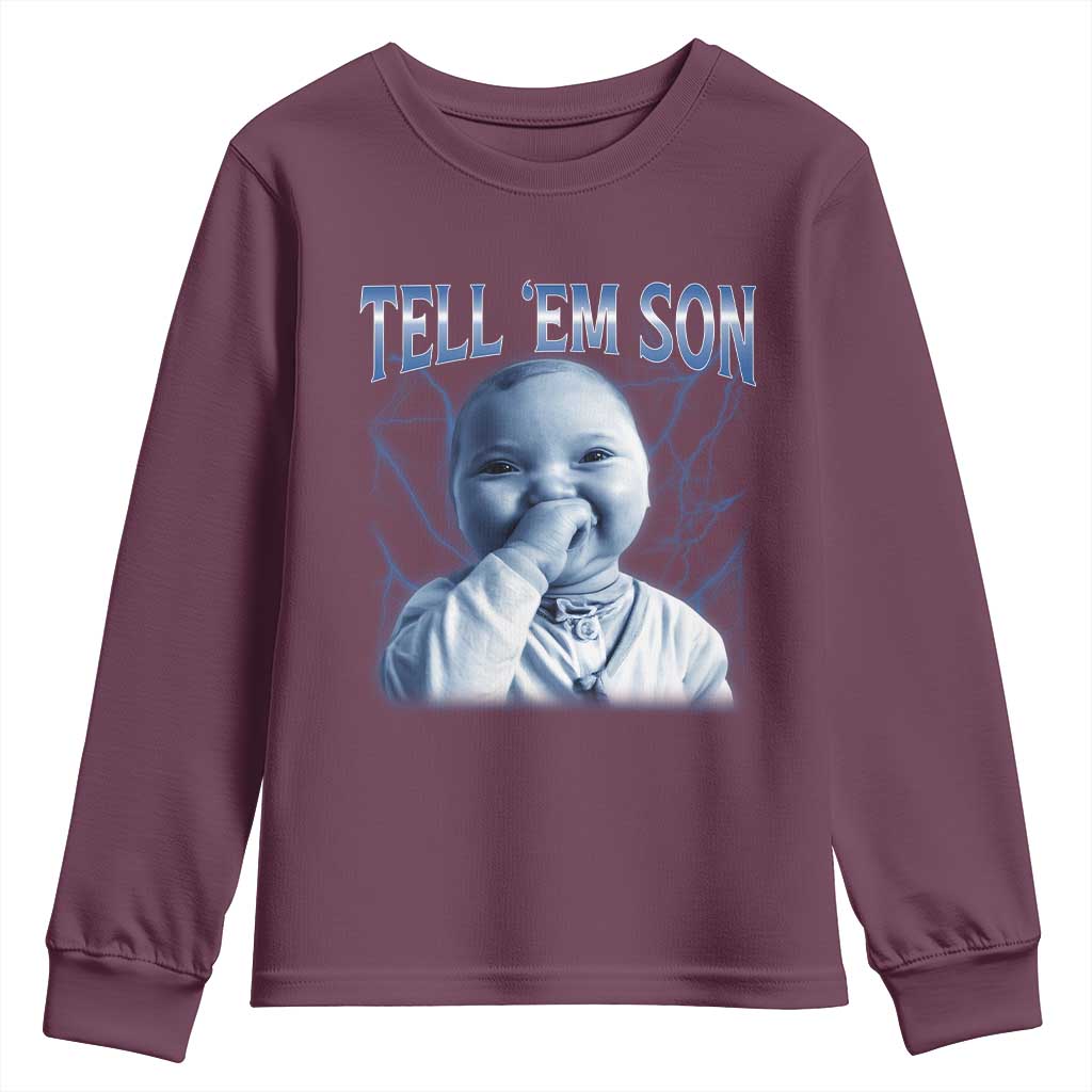 Funny Giggling Niche Baby Is Calling Youth Sweatshirt Tuff Baby AI Laughing Gen Alpha Meme - Wonder Print Shop