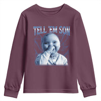 Funny Giggling Niche Baby Is Calling Youth Sweatshirt Tuff Baby AI Laughing Gen Alpha Meme - Wonder Print Shop
