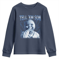 Funny Giggling Niche Baby Is Calling Youth Sweatshirt Tuff Baby AI Laughing Gen Alpha Meme - Wonder Print Shop