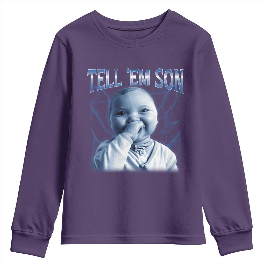 Funny Giggling Niche Baby Is Calling Youth Sweatshirt Tuff Baby AI Laughing Gen Alpha Meme - Wonder Print Shop