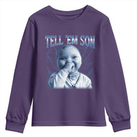 Funny Giggling Niche Baby Is Calling Youth Sweatshirt Tuff Baby AI Laughing Gen Alpha Meme - Wonder Print Shop