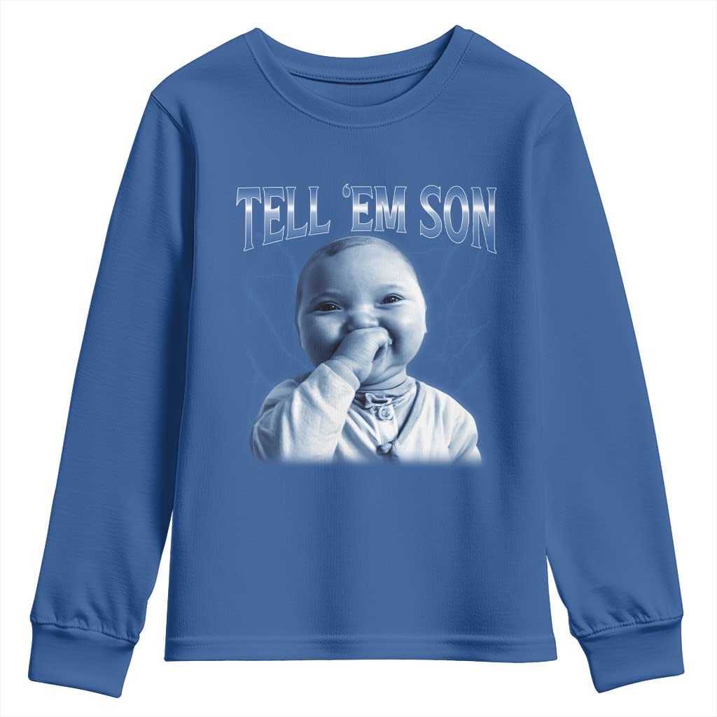 Funny Giggling Niche Baby Is Calling Youth Sweatshirt Tuff Baby AI Laughing Gen Alpha Meme - Wonder Print Shop