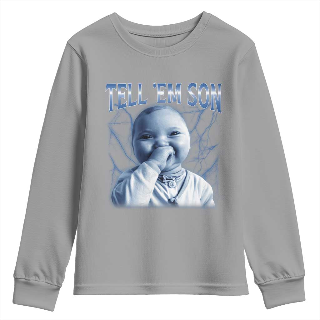 Funny Giggling Niche Baby Is Calling Youth Sweatshirt Tuff Baby AI Laughing Gen Alpha Meme - Wonder Print Shop