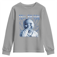 Funny Giggling Niche Baby Is Calling Youth Sweatshirt Tuff Baby AI Laughing Gen Alpha Meme - Wonder Print Shop