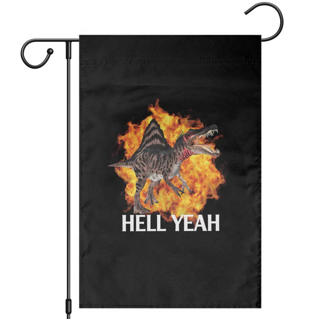 Spinosaurus Racha Explosion Hell Yeah Garden Flag Dinosaur Shrieks Meme Funny Prehistoric Fire Blast - Wonder Print Shop