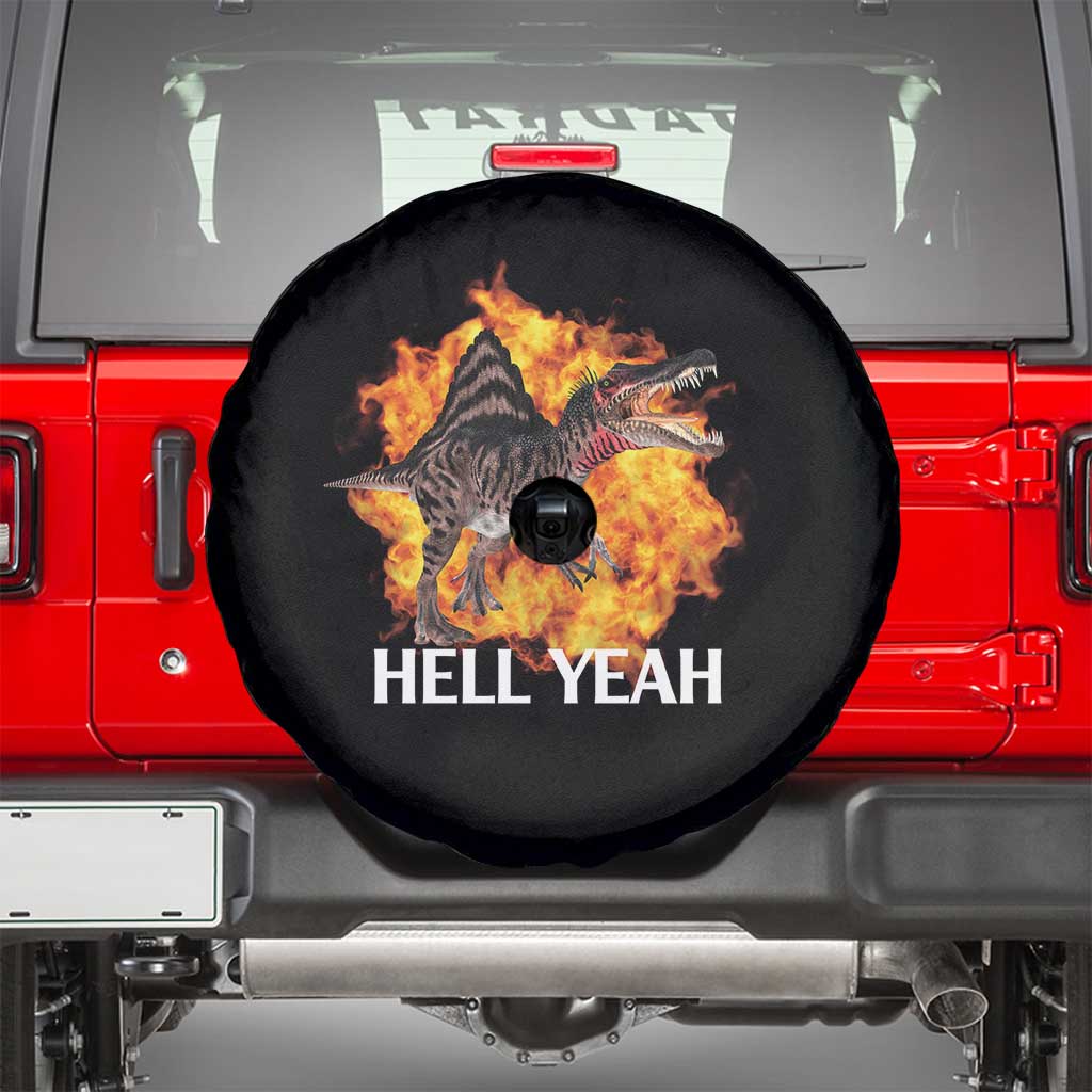 Spinosaurus Racha Explosion Hell Yeah Spare Tire Cover Dinosaur Shrieks Meme Funny Prehistoric Fire Blast - Wonder Print Shop