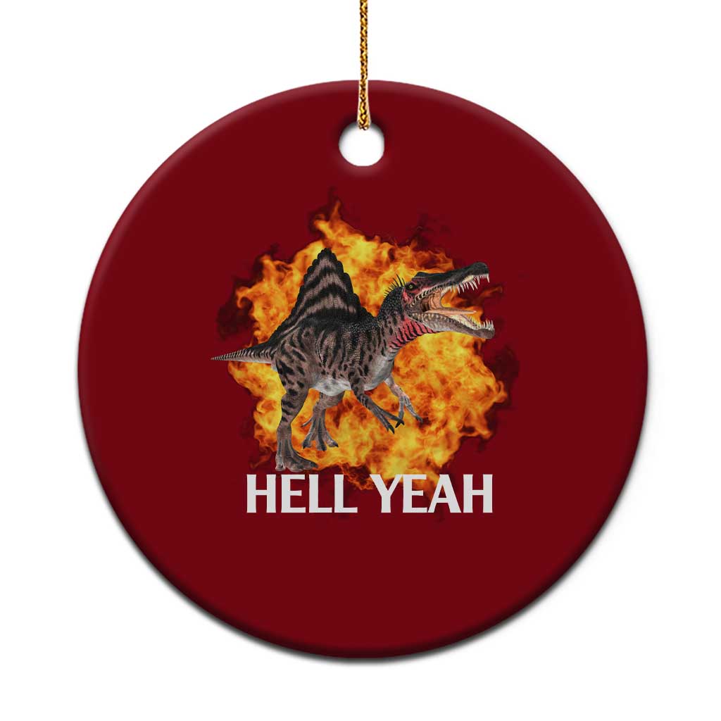 Spinosaurus Racha Explosion Hell Yeah Ceramic Ornament Dinosaur Shrieks Meme Funny Prehistoric Fire Blast - Wonder Print Shop