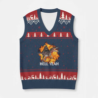 Spinosaurus Racha Explosion Hell Yeah V-Neck Knit Sweater Vest Dinosaur Shrieks Meme Funny Prehistoric Fire Blast - Wonder Print Shop