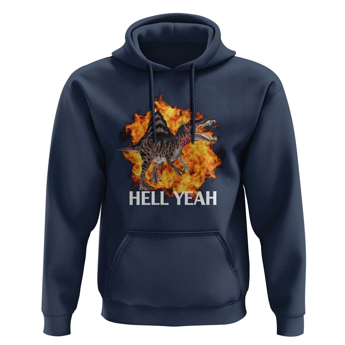 Spinosaurus Racha Explosion Hell Yeah Hoodie Dinosaur Shrieks Meme Funny Prehistoric Fire Blast - Wonder Print Shop