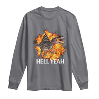 Spinosaurus Racha Explosion Hell Yeah Long Sleeve Shirt Dinosaur Shrieks Meme Funny Prehistoric Fire Blast - Wonder Print Shop