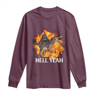Spinosaurus Racha Explosion Hell Yeah Long Sleeve Shirt Dinosaur Shrieks Meme Funny Prehistoric Fire Blast - Wonder Print Shop